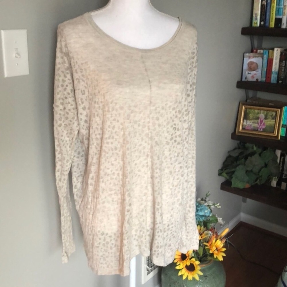H&M ivory semi sheer knit tunic length top